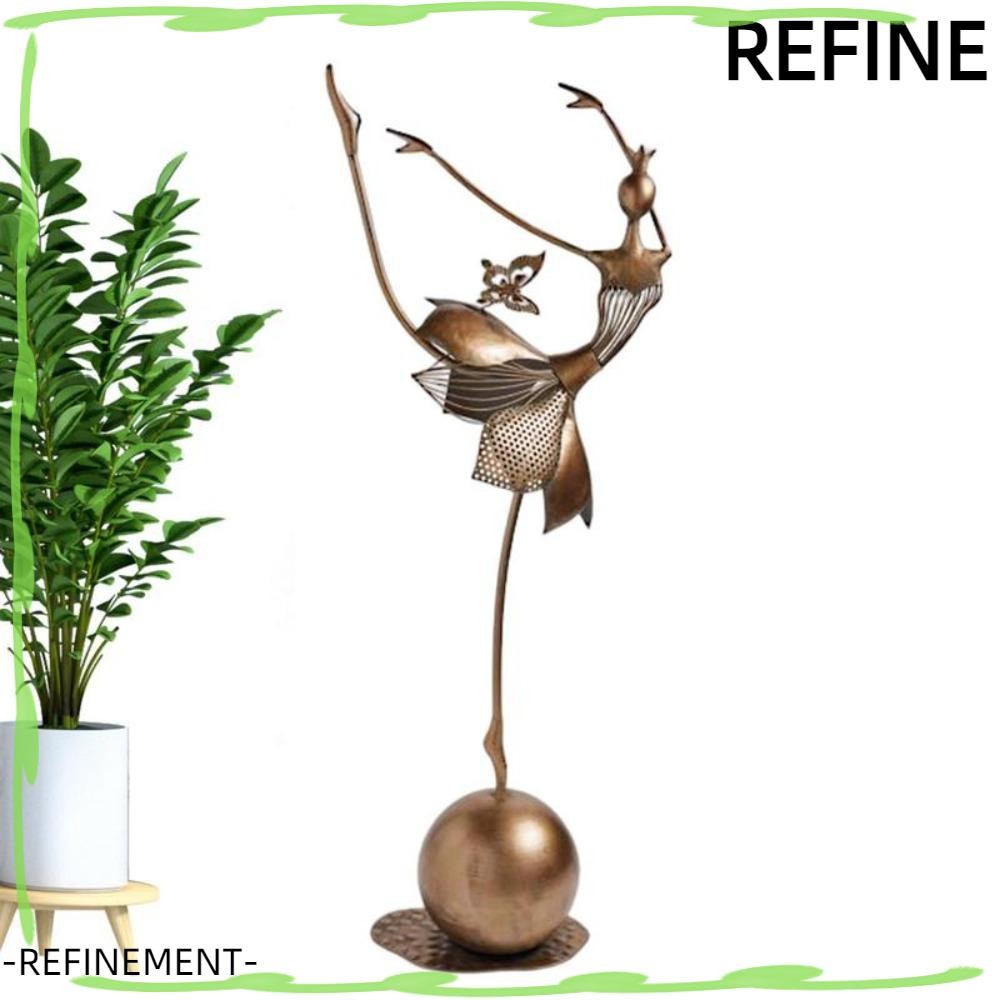 REFINEMENT Metal Garden Statues Ornament, Metal Can Stand Upright Dance