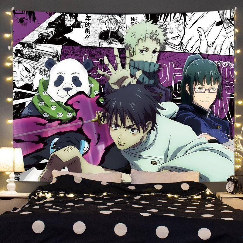 Jujutsu Kaisen Wall Hanging Fabric Anime Decor Gojo Satoru Dorms Spaces ...