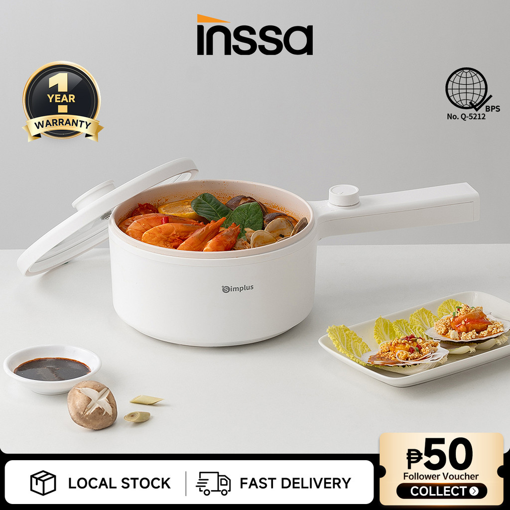 INSSA x Simplus Electric Cooker 1.5L/2L Rice Cooker Steamer Non-Stick ...