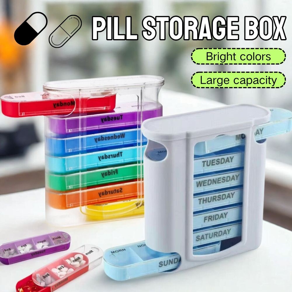 Drug Detachable Box 28-Day Portable 7-Grid Mini Pull-Out Medicine ...