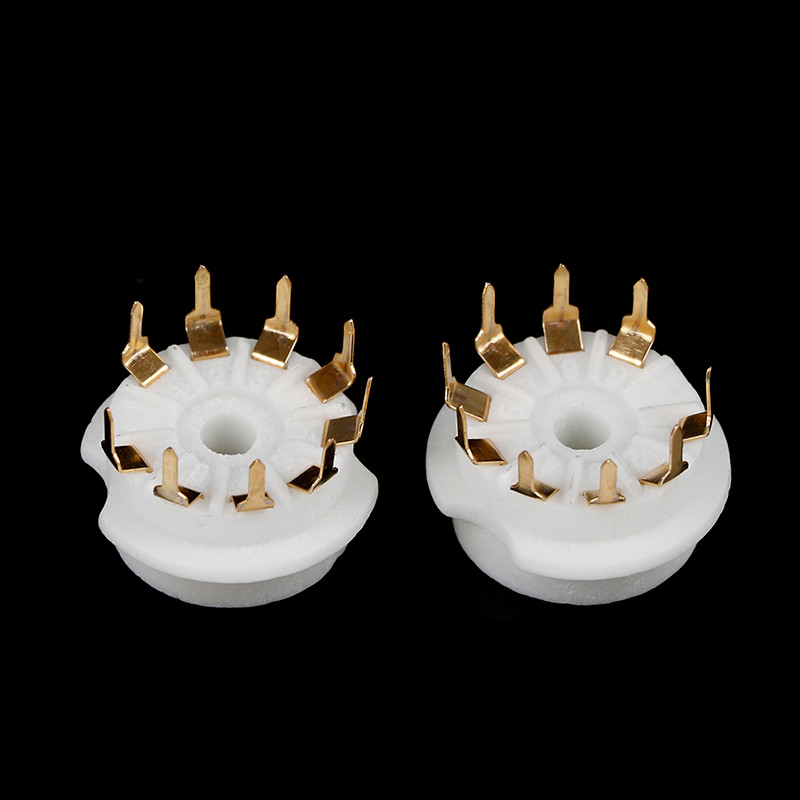 LFPH 1Pc gold plated 9pin pcb ceramic tube socket valve base for 12AX7 ...