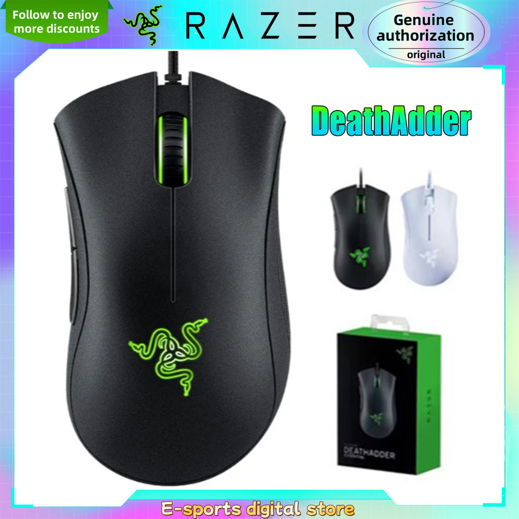Original Razer DeathAdder Essential Wired Gaming Mouse Mice 6400DPI For ...