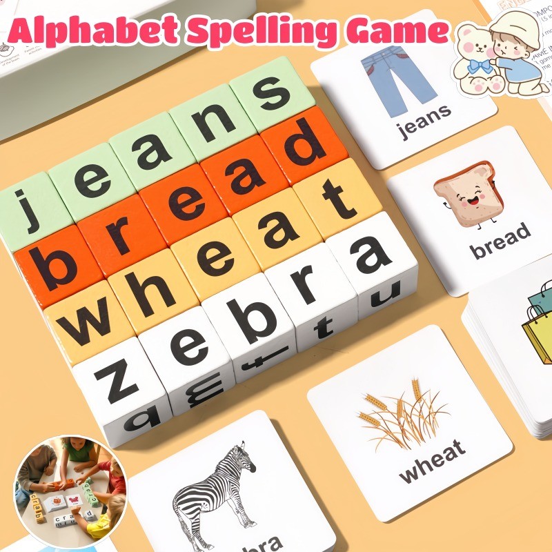 Spelling Game Educational Toys Child Jigsaw Word Puzzle Kids Montessori ...