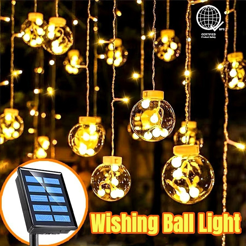 Ready Stock 3.5M Solar Wishing Ball String Lights Solar Lights LED ...