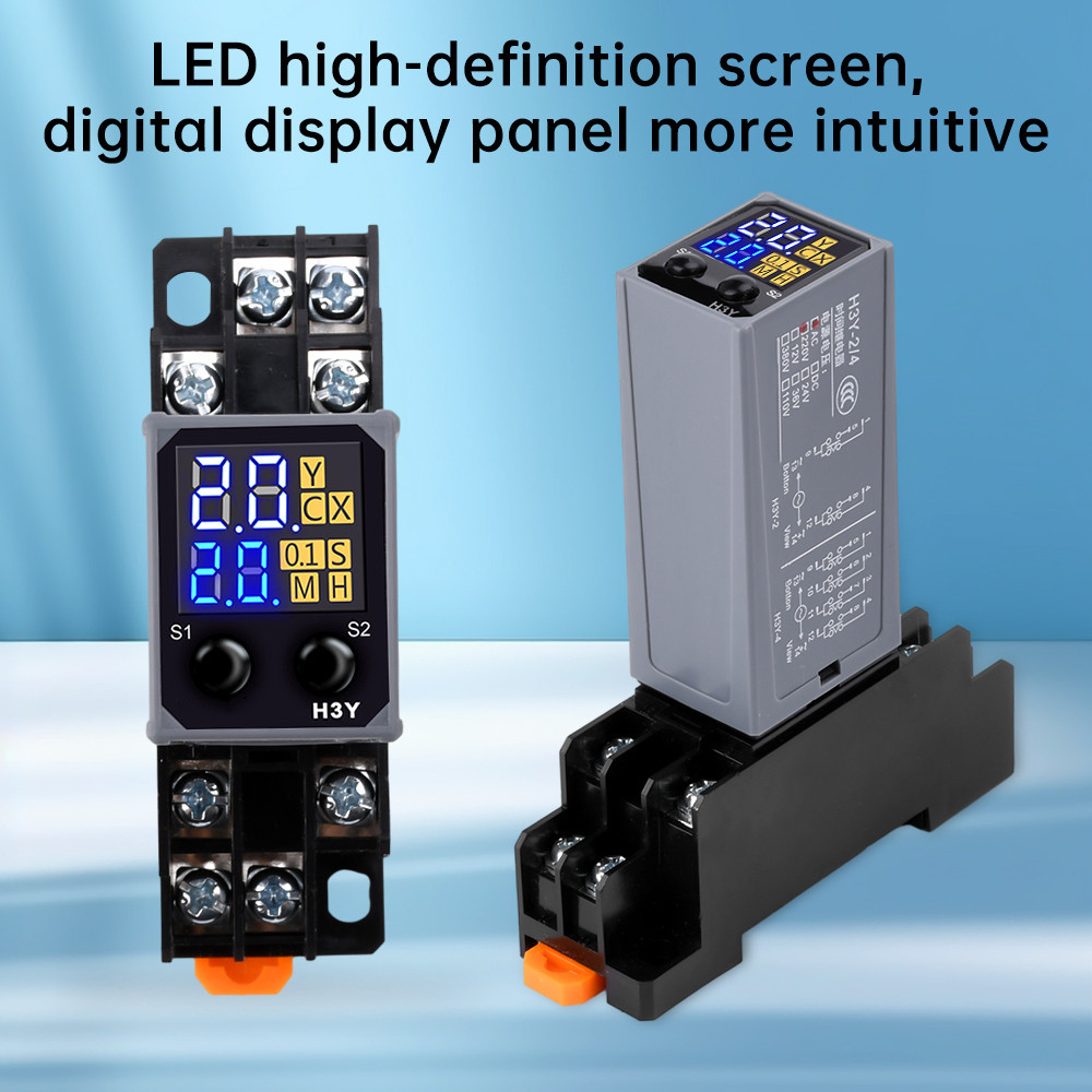 DC12/DC24V AC220V Miniature Adjustable Digital Display Time Relay Cycle ...