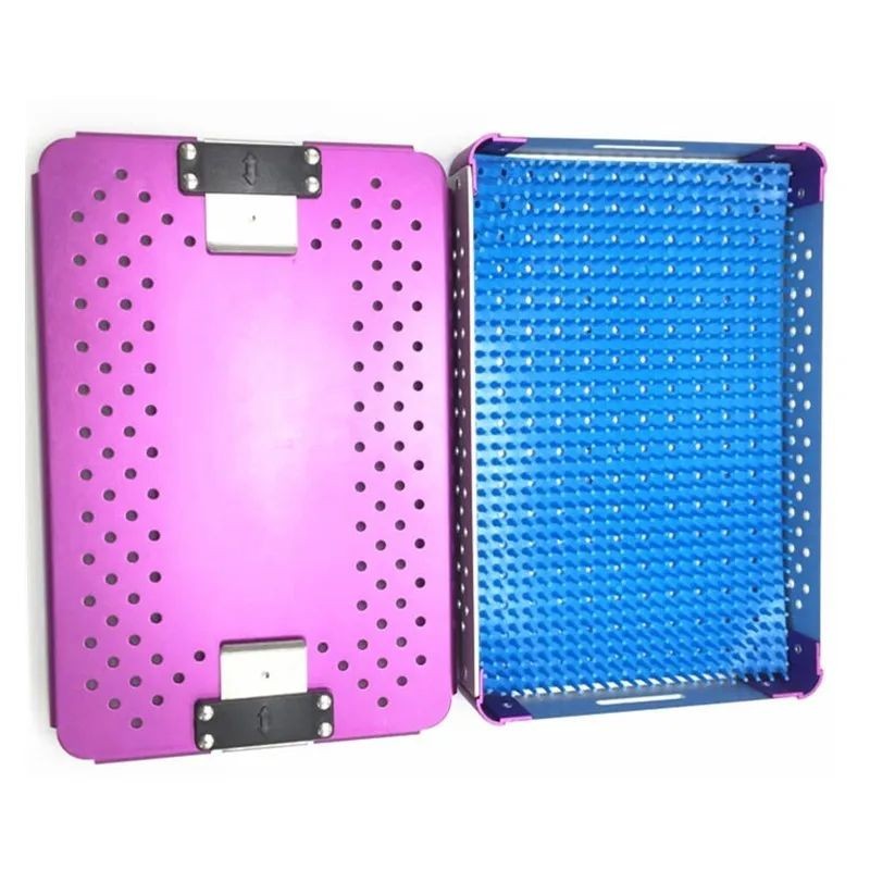 Sterilization Box Tray Ophthalmic Microsurgical Instruments Disinfection Box Case Surgical Autoclavable with Silicone Pad