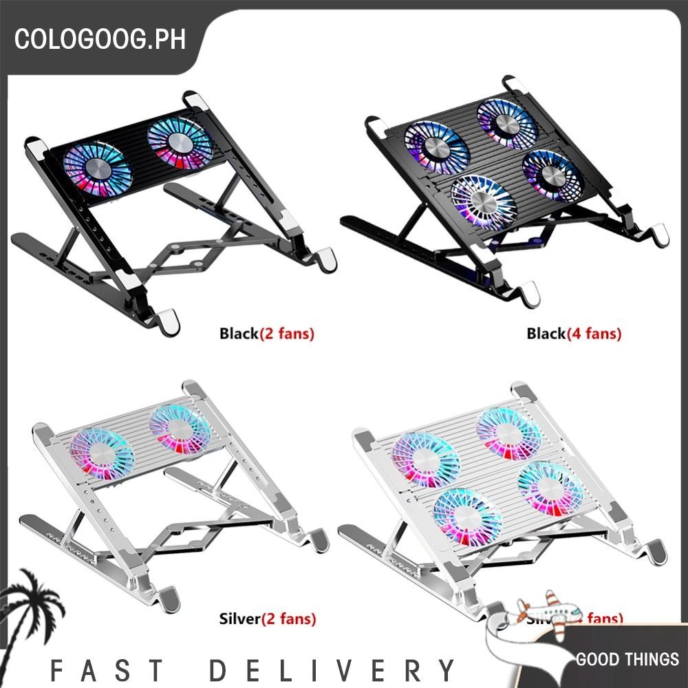 Laptop Cooling Fan with 2/4 Fans Foldable RGB 7 Height for 11-17.3 Inch ...