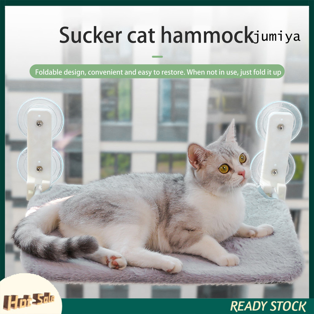 Hamaca Para Gatos Con Ventana Y Cojín Extraíble | Para Ventana, Soporta 15 Kg, 54x36 Cm, Color Rosa