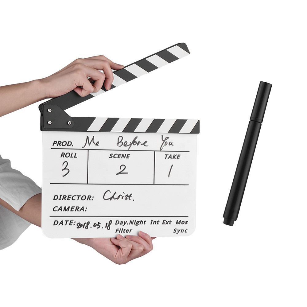 Dry Erase Acrylic Director Film Clapboard Movie TV Cut Action Scene ...