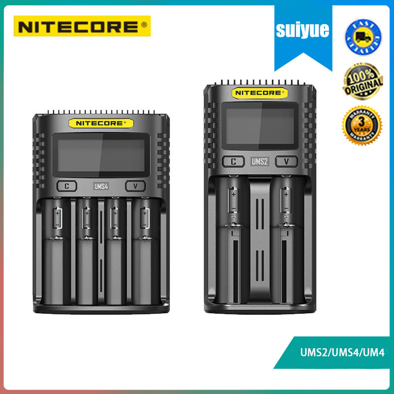 NITECORE UMS2/UMS4/UM4 intelligent charger 18650/21700 battery fast ...