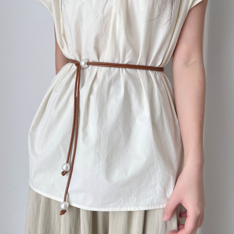 New Pearl Thin Waist Rope Belts Women's Fashion Wear Accessories Simple ...