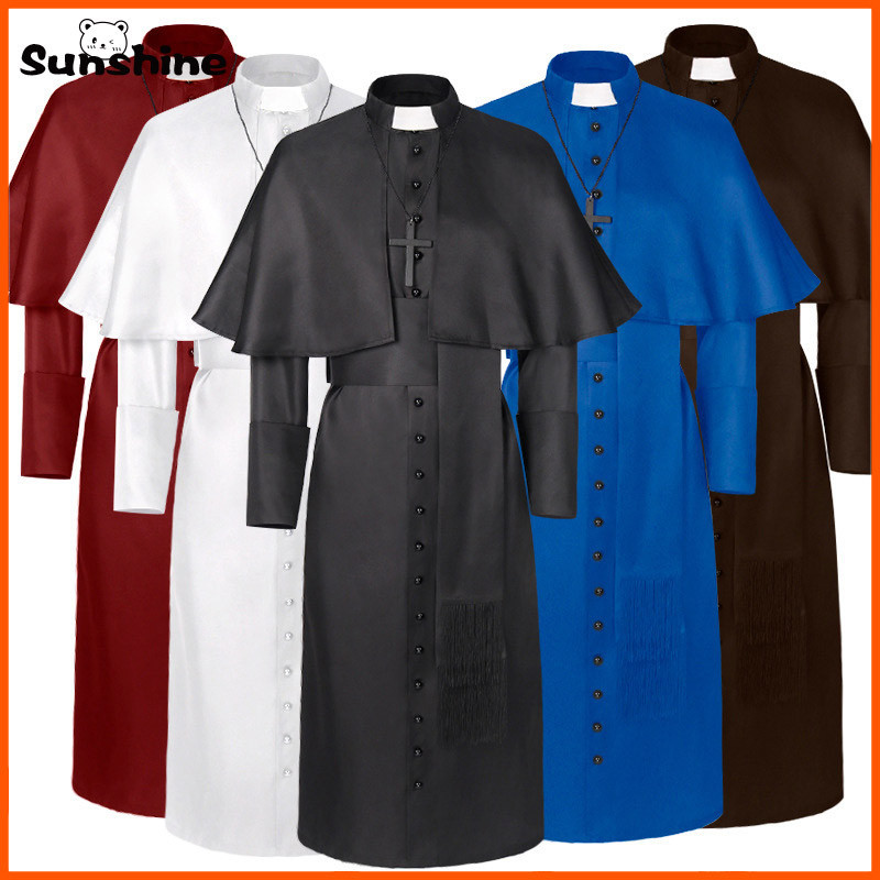 Medieval Renaissance Retro Priest Cosplay Costumes Catholic Church ...