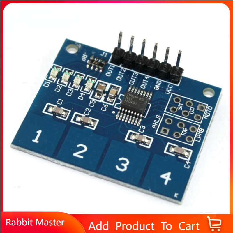 TTP224 4 Channel Digital Switch Touch Sensor Capacitive Switch Module ...