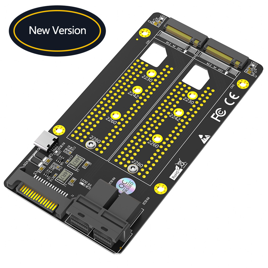 JMT M.2 SSD Adapter Card Dual M.2 M Key to Dual SFF-8643 Riser SATA ...
