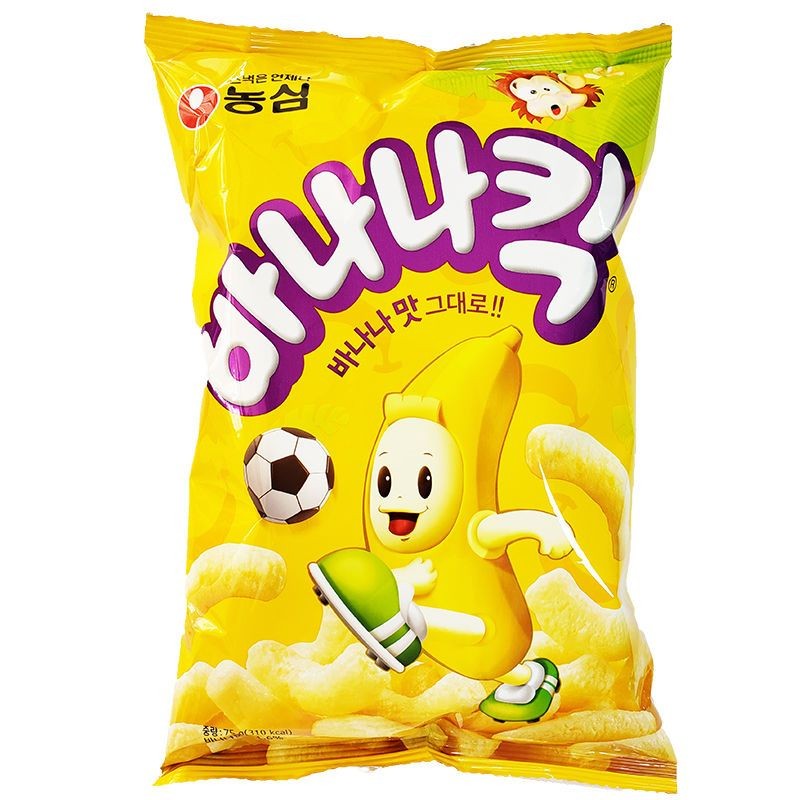 Korea Imported Nongshim Banana Crisp Fruit Banana Flavor Corn Strips