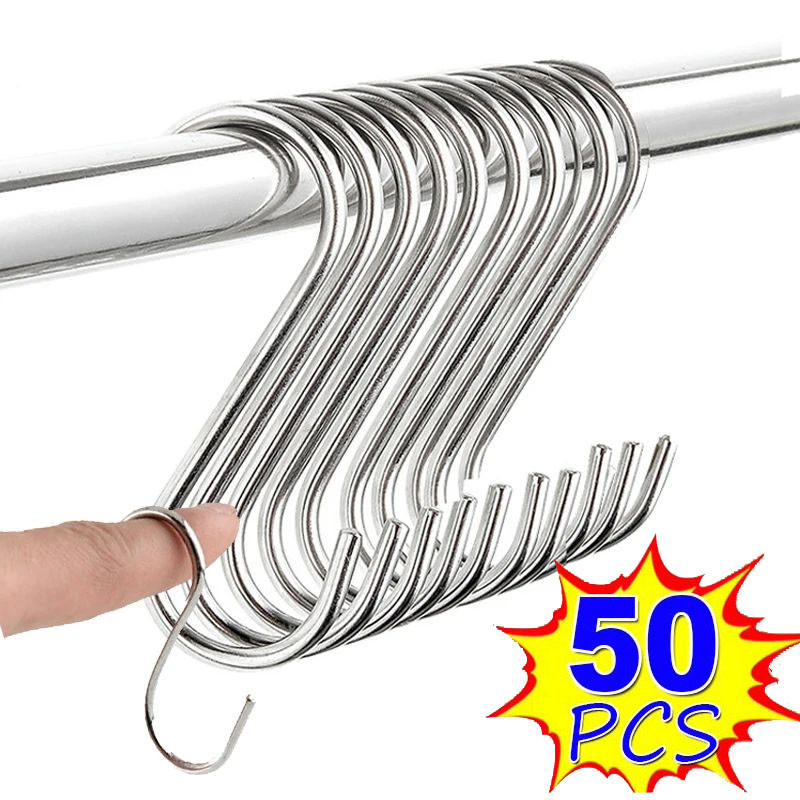 Stainless Steel S-Shape Hook Multi-function Kitchen Bedroom Railing ...