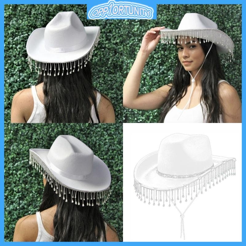 OPP Jeweled Cowboy Hats Heavy Crystal Panama Hat Surprise for Girl Boys