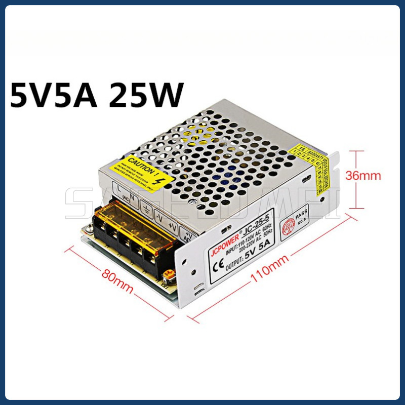 AC/DC Switch Power Supply 5V 25W 5A LED Drive Lighting Transformer ...