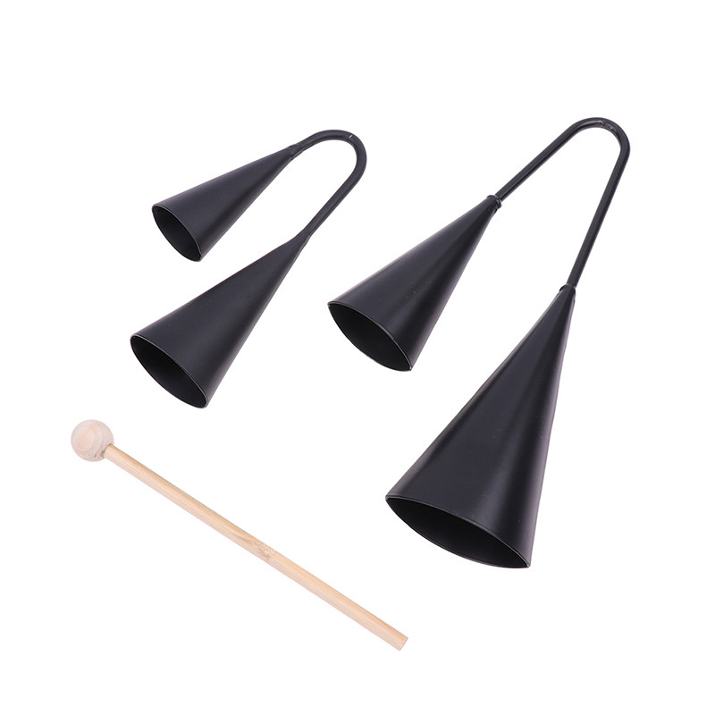 coloradoao 1Set Two Tone Metal Double Cowbell Percussion Musical