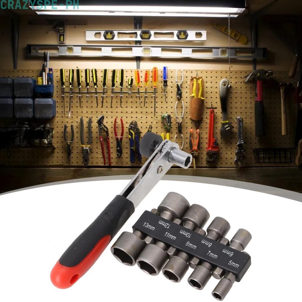 10pcs Ratchet Wrench Set 6 35mm Power Nut Driver Spanner 5/6/7/8/9/10