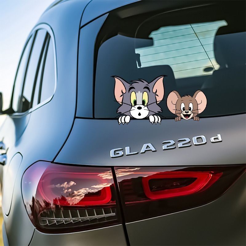 Tom and Jerry Car Stickers Funny Cartoon Decals for Scratche Cute ...