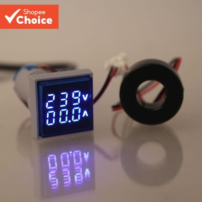 Square LED Digital Dual Display Voltmeter & Ammeter Voltage Gauge ...