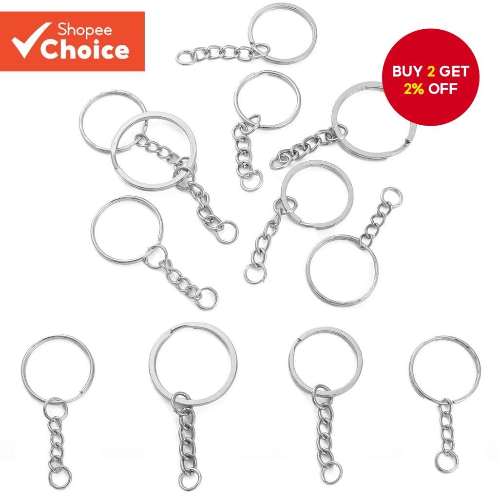 10pcs 25mm 30mm Iron Twists Ring Key Ring Single Ring Split Keyrings ...
