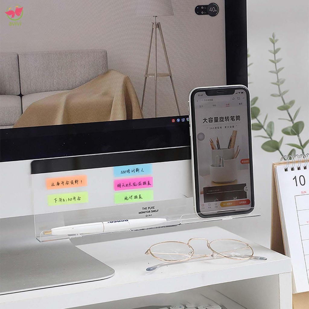 Desktop Whiteboard with Phone Charging Stand - Office Notepad for Notes ...