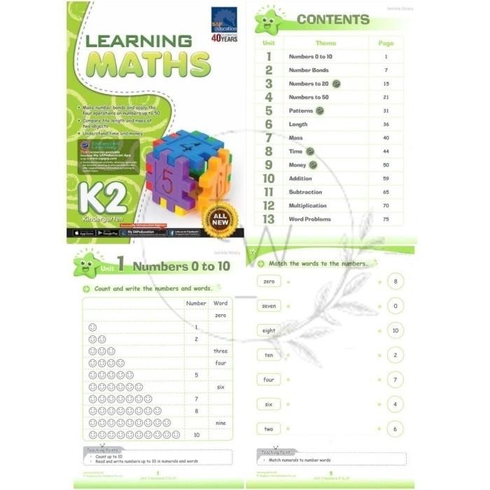 SAP PHYSICAL BOOK Learning Mathematics / Maths for Primary Levels N K1 ...