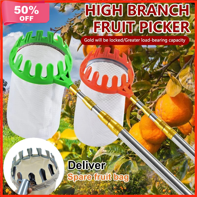 Fruit Picker Heads Basket With Pocket Fruits Catcher Bag Portable Fruit ...