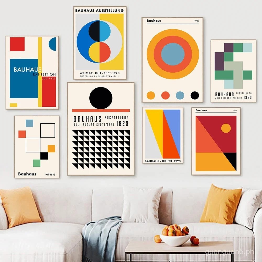 Bauhaus Exhibition Unique Geometric Posters and Prints Minimalist Art ...