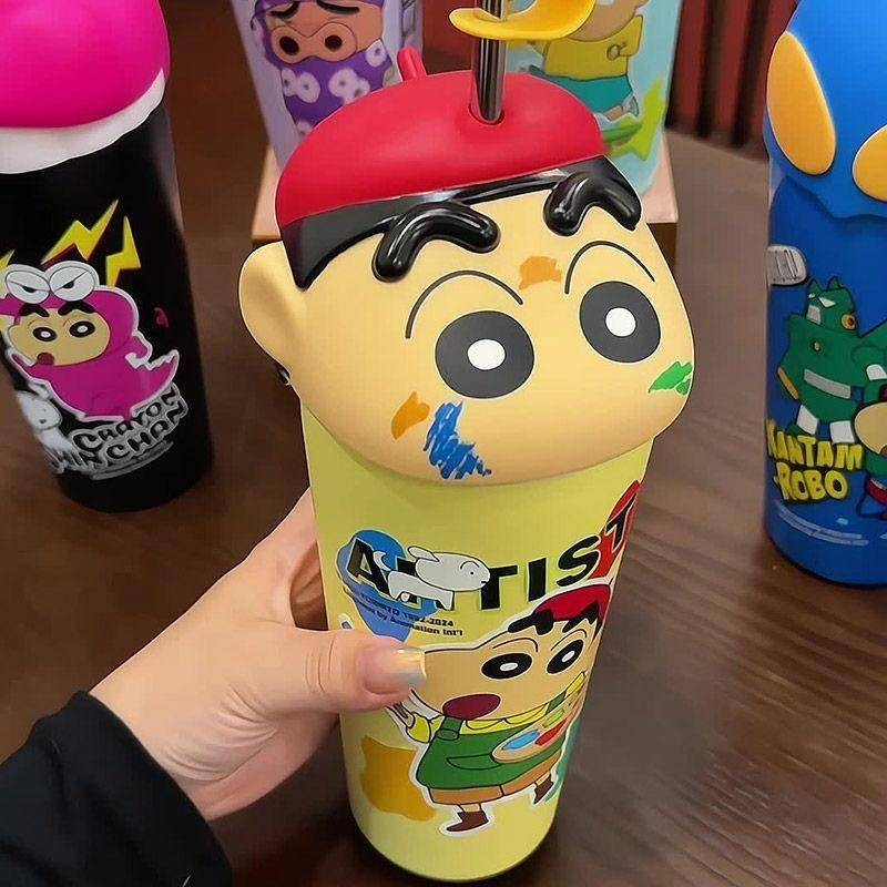 Crayon Shin-Chan 2024 Cup Thermos Cup Straw Water Cup Girls High-Value ...