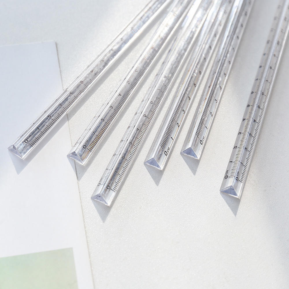 15/20CM Transparent Acrylic Ruler Triangular Scale Rulers Rainbow ...