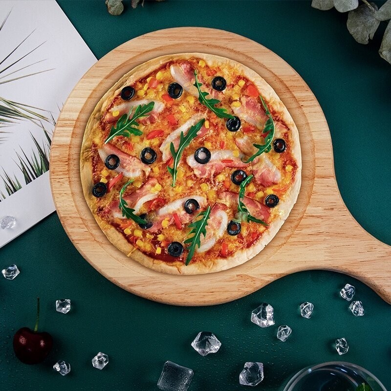 10/12 Inch Round Wood Pizza Plate Barbecue Plate Tool Bread Cake Baking ...