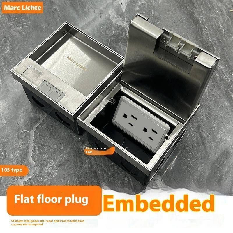 105 Type Pure Flat Inlaid Marble Floor Socket Invisible Stainless Steel ...