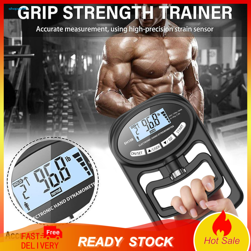 Electric Grip Strength Tester LED Display Hand Grip Dynamometer Adjustable Gripper Trainer Handheld Grip Measurement Meter Hand Grip Power Strengthen