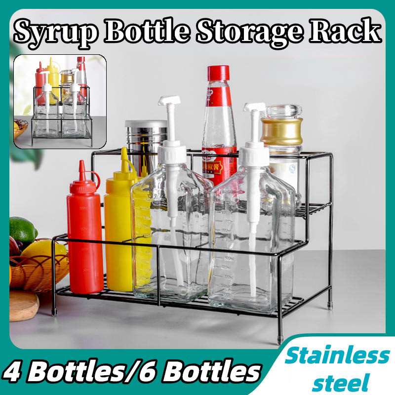 Syrup Compartment Organizer Rack Multifunctional Stainless Steel Wire ...