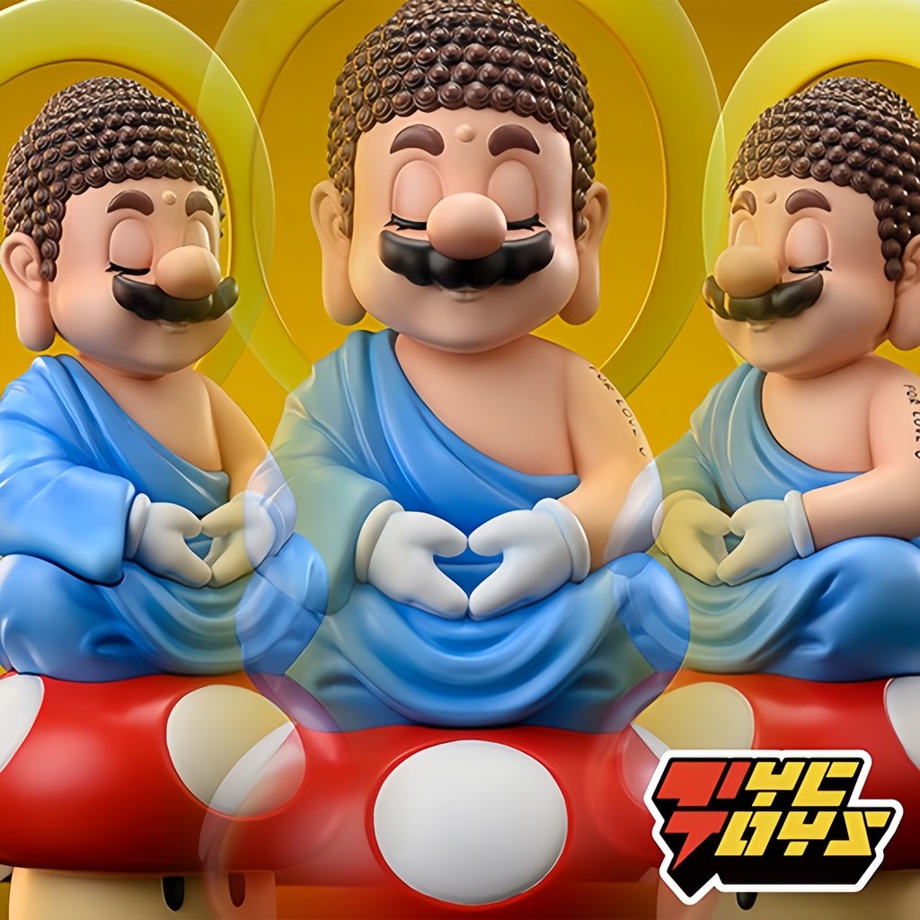 Super Mario Bros GK Super Love U Buddha Mario Anime Action Figure