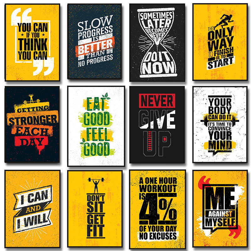Motivational Fitness Poster Bodybuilding Workout Inspirational Quotes ...