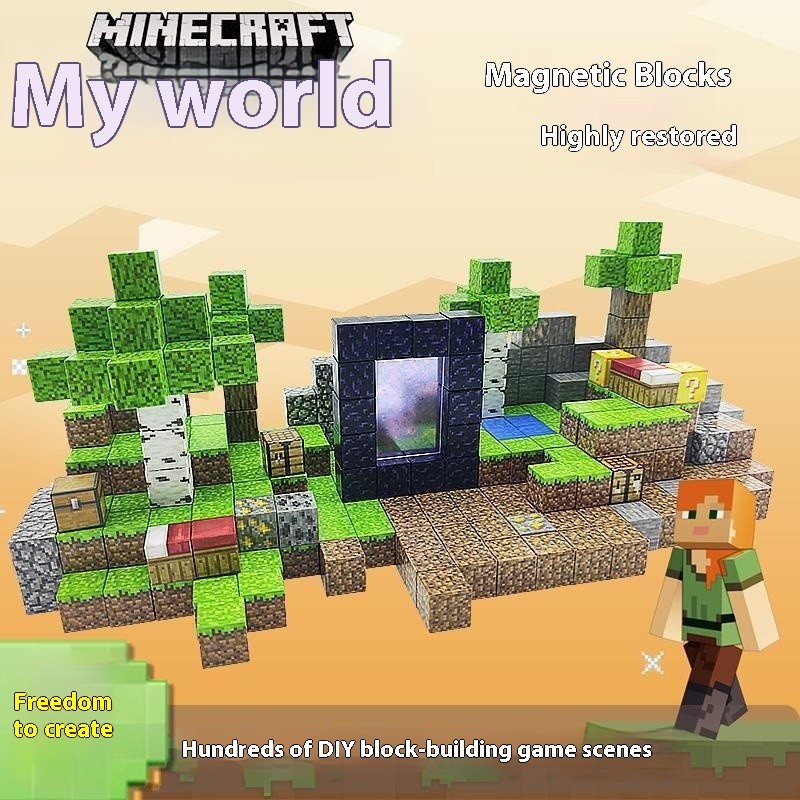 Minecraft Magnetic Blocks - 2x2cm Anim-na Sided na Magnetic , Laruan ...