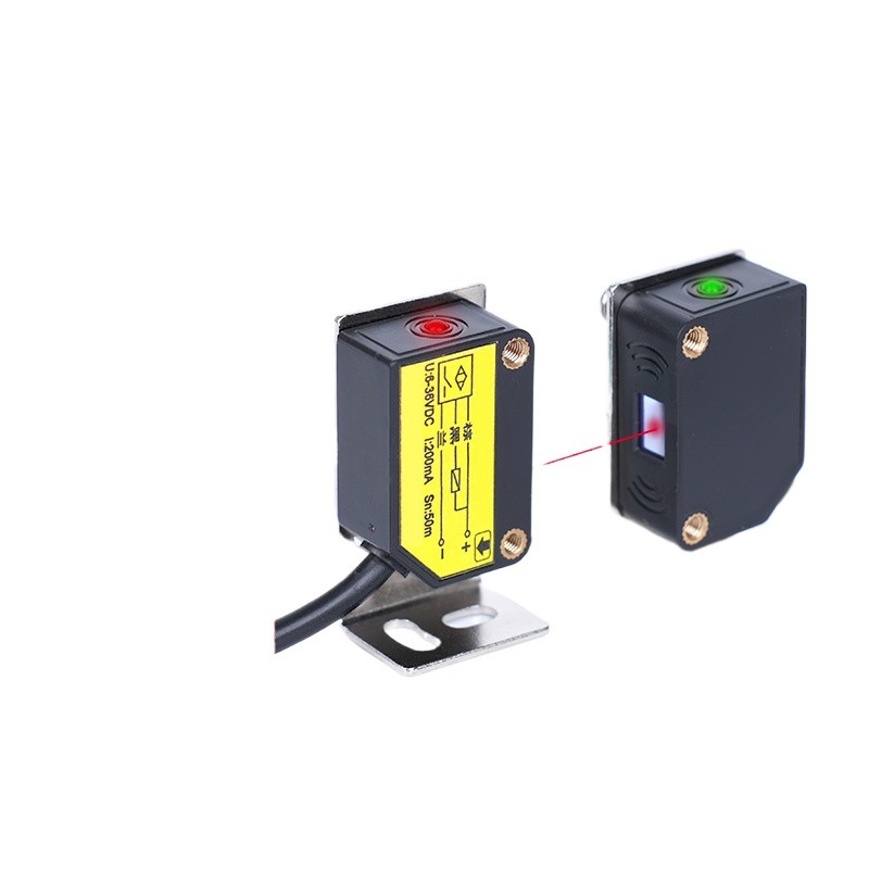 Square laser beam photoelectric switch sensor infrared visible red ...