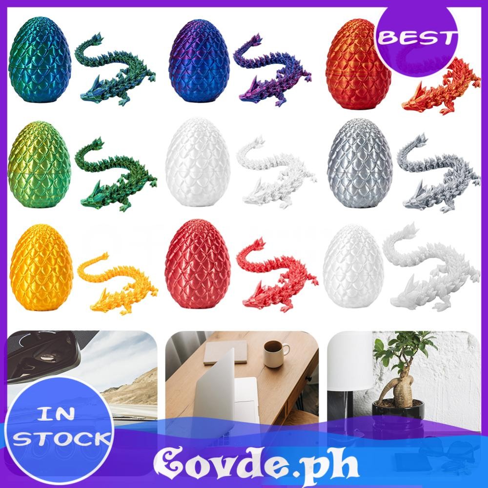 Crystal Dragon Fidget Toy 3D Printed Dragon with Dragon Egg Home Office