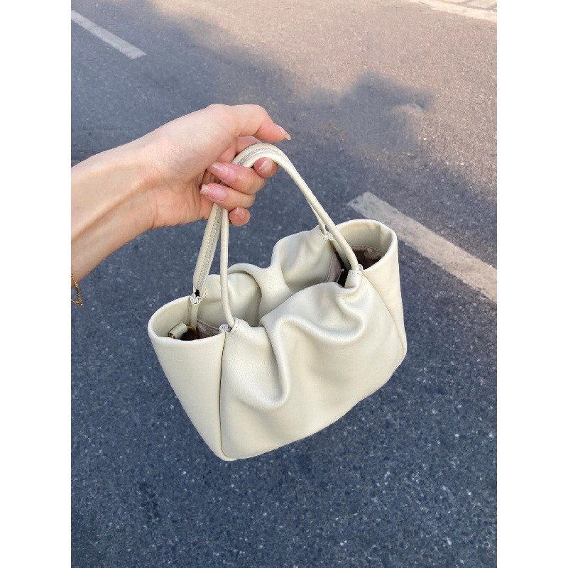 TY 2024 Soft Leather Cloud Bag - Wrinkled Handbag, Female Niche, High ...