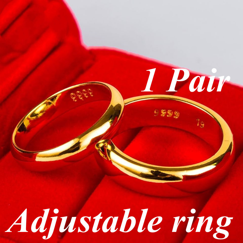 (1 Pair) Saudi Gold 18k Pawnable Legit Pure Gold Ring for Women and Men ...