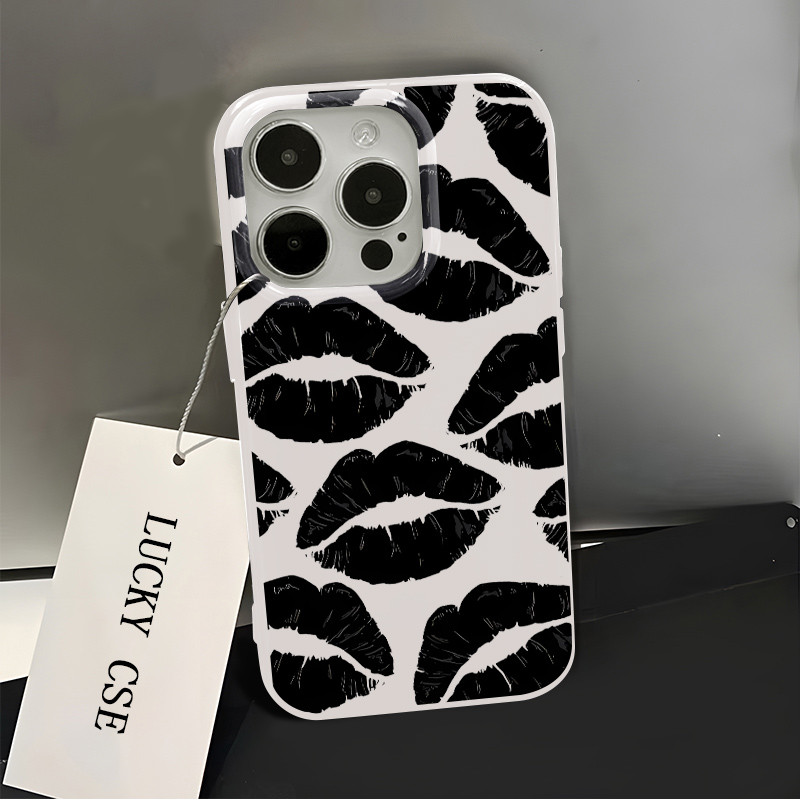 Cute Shockproof Lip Case Compatible for IPhone 14 15 16 13 12 11 Pro