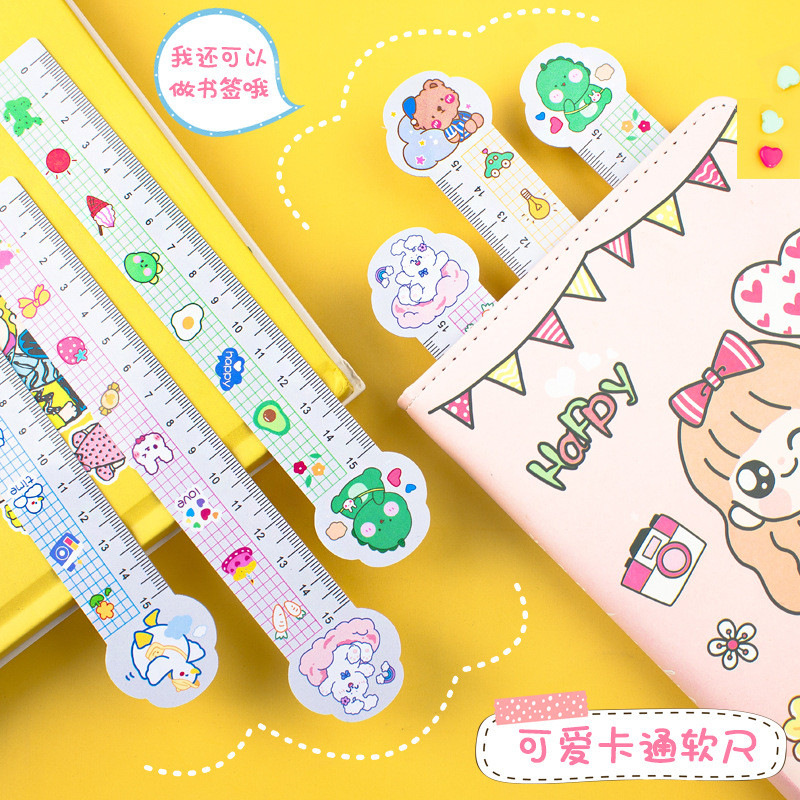 Korean ins style cartoon cute na PVC soft ruler student special ...