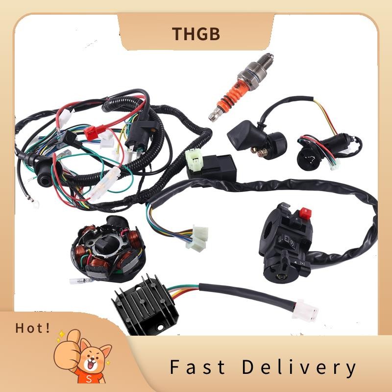ATV Wiring Harness Kit, with CDI Stator Regulator Switch Solenoid Relay