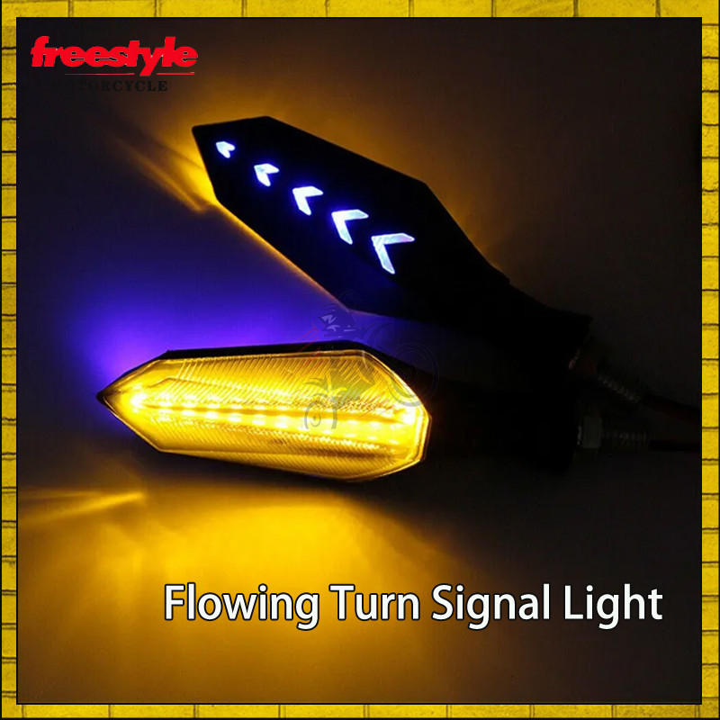 thumbnail image 2 of Motorcycle 12-LED Amber Sequential Flowing Turn Signal Lights – Left & Right, Flowing Water Effect 2 of 4