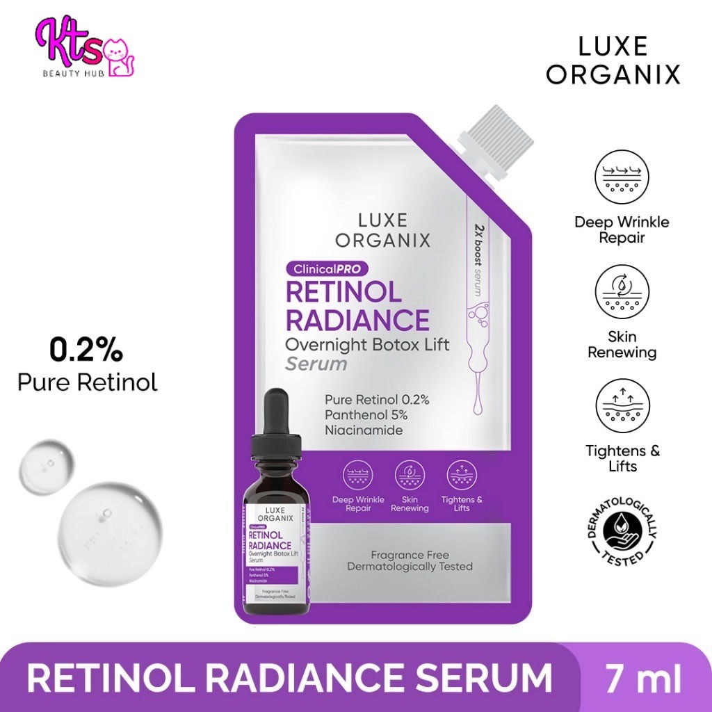 LUXE ORGANIX Clinical Pro Retinol Radiance Overnight Botox Lift Serum ...