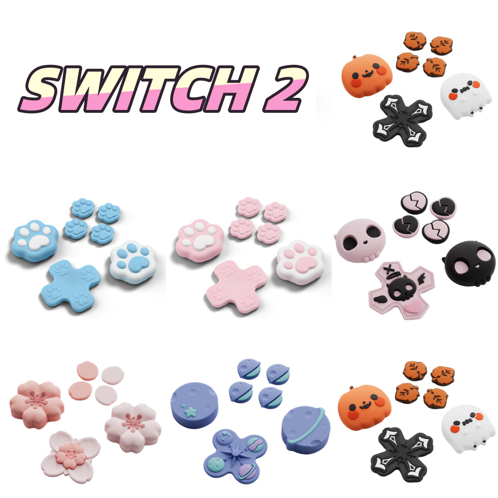 Silicone Cross D-Pad Button Caps Set Cute Joystick Cover ABXY Key ...